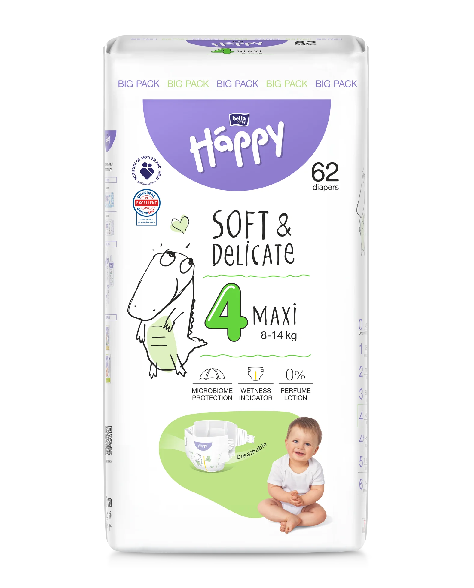 Bella Baby Happy Maxi pieluszki 8-14 kg, 62 szt.