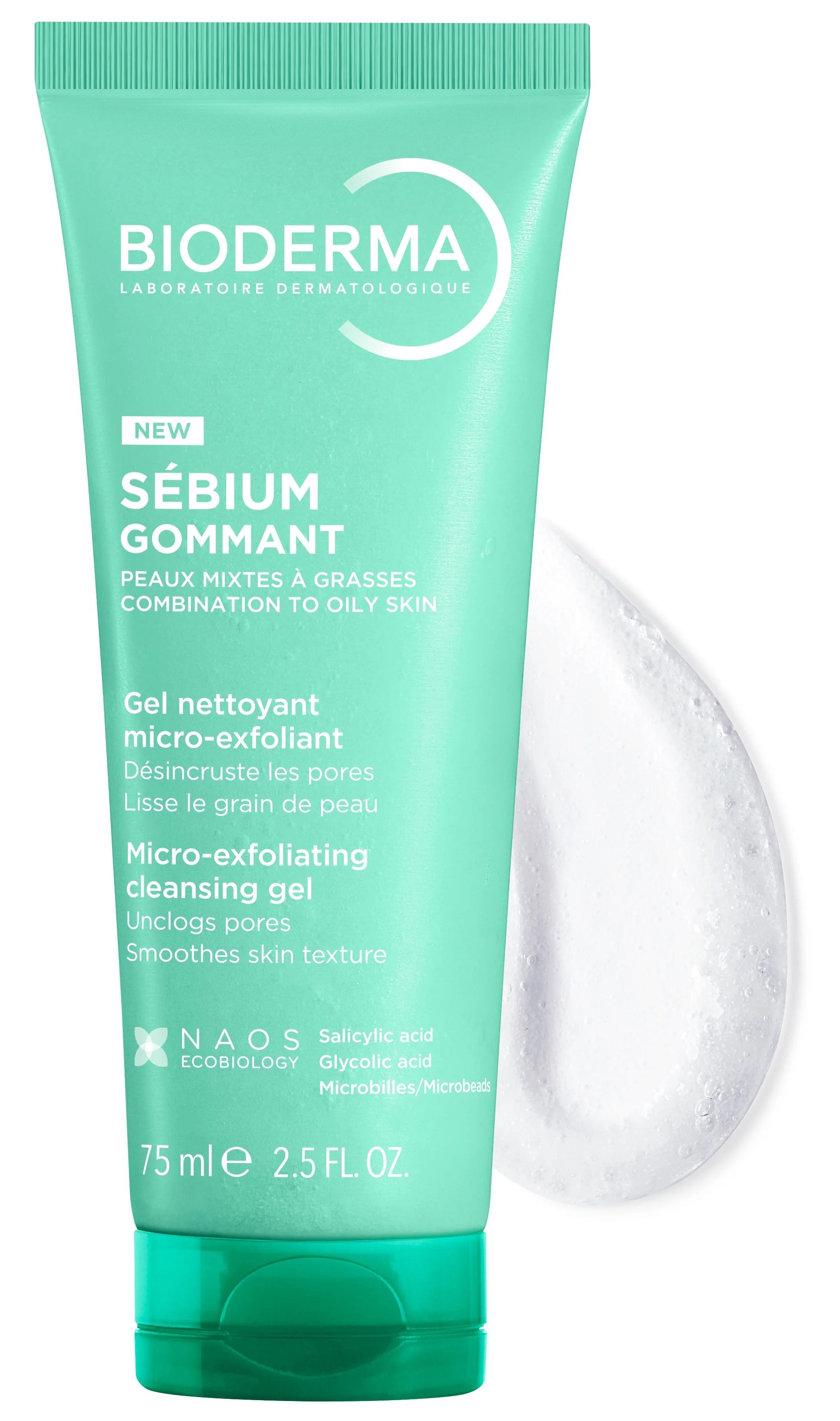 Bioderma Sébium Gommant delikatny peeling oczyszczający w żelu, 75 ml