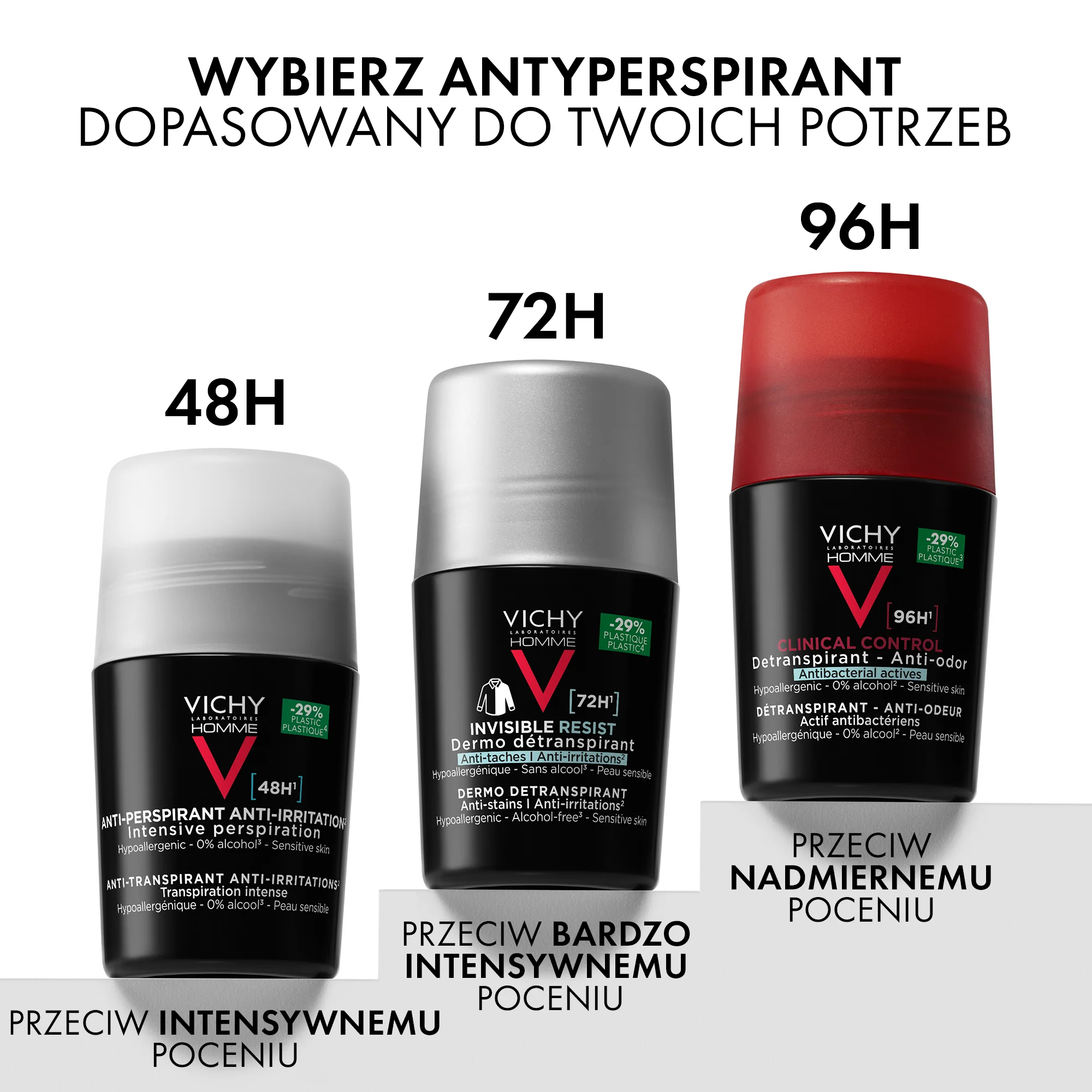 Vichy Homme dezodorant w kulce dla skóry wrażliwej, 50 ml