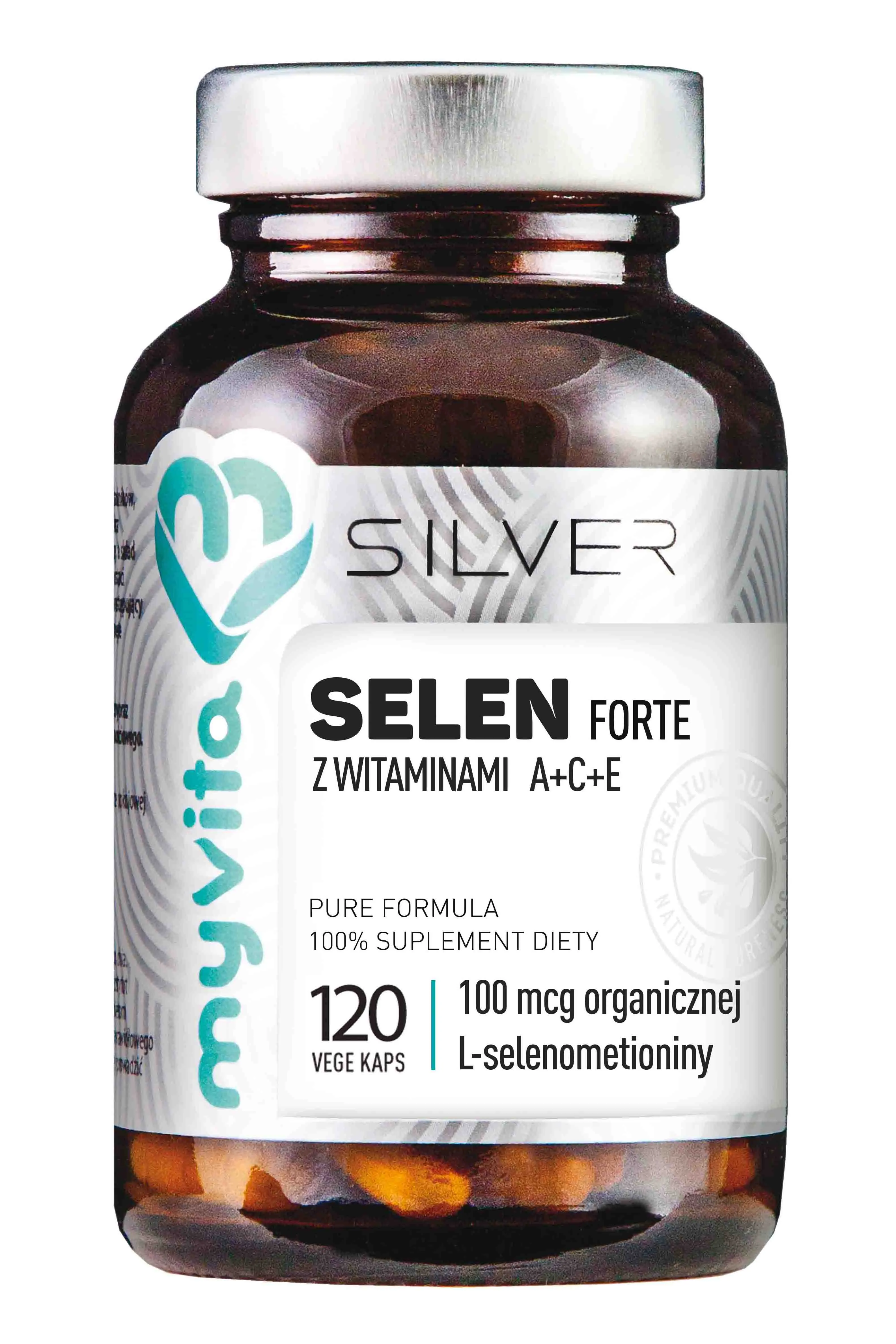 Myvita Silver, Selen forte (z witaminami a, c, e), suplement diety, 120 kapsułek