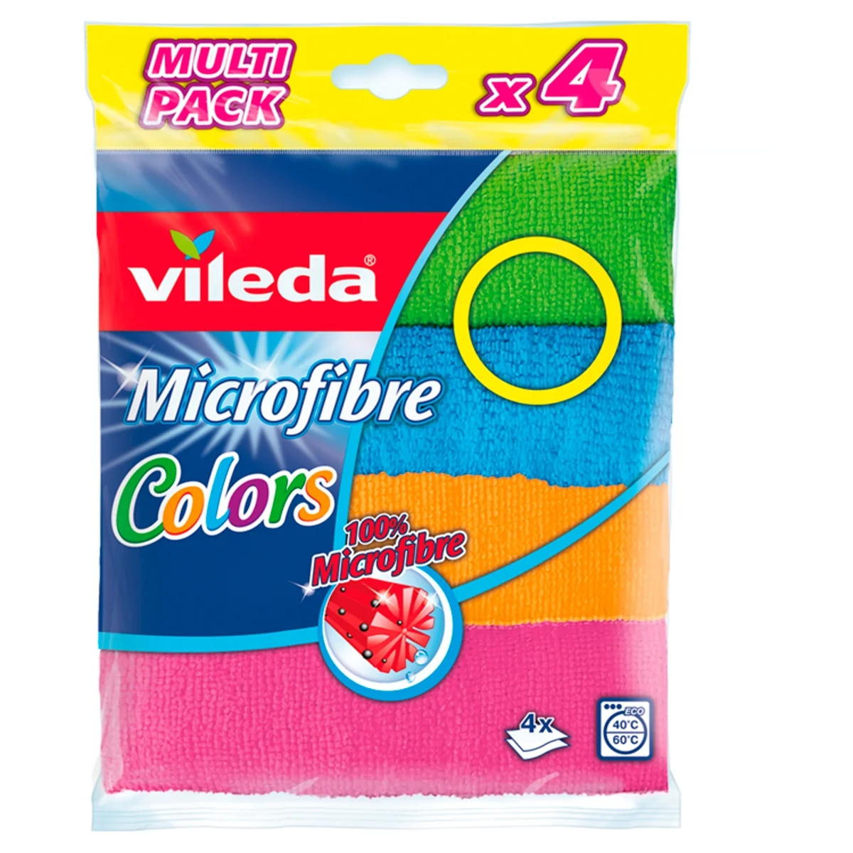 Vileda Microfibre Colors ściereczka, 4 sztuki