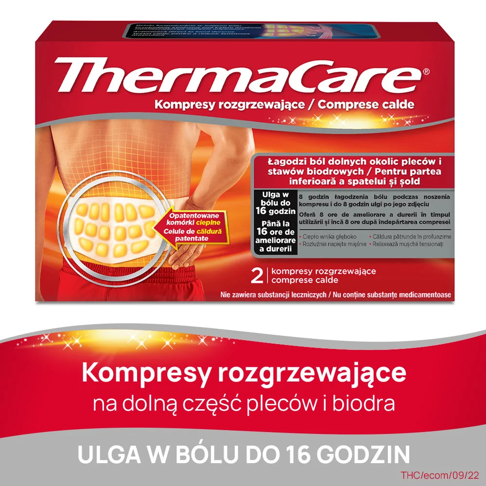 ThermaCare kompresy rozgrzewające na plecy i biodra, 2 szt.