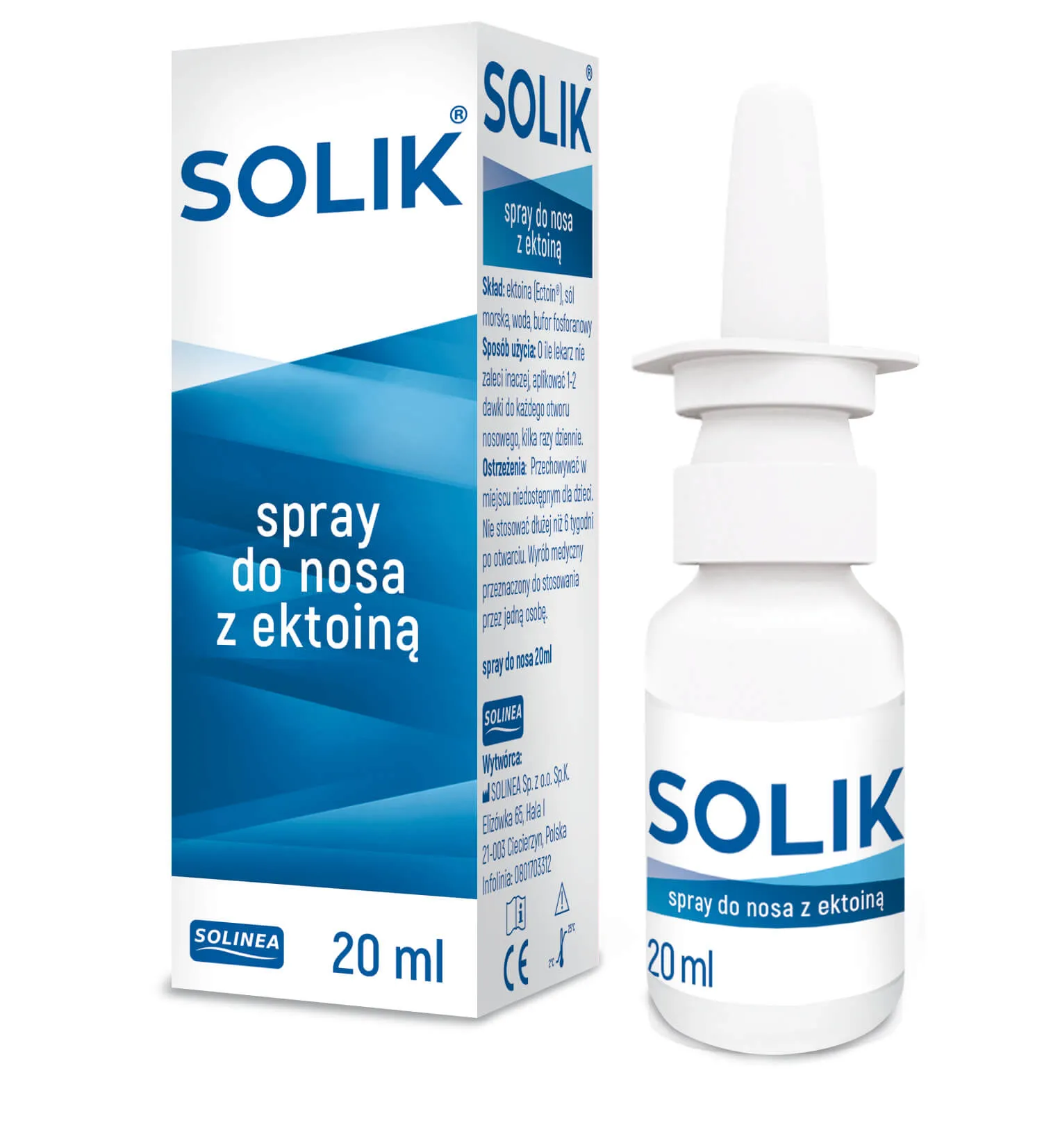 Solik, spray do nosa z ektoiną, 20 ml