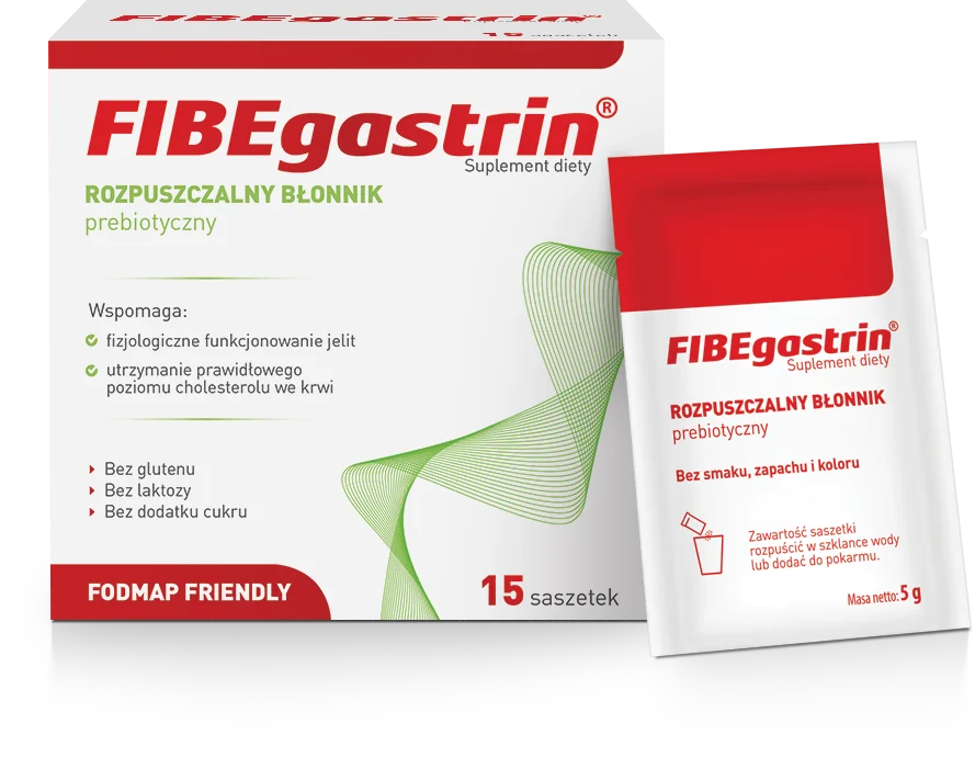 FIBEgastrin rozpuszczalny błonnik prebiotyczny 15 saszetek x  5 g