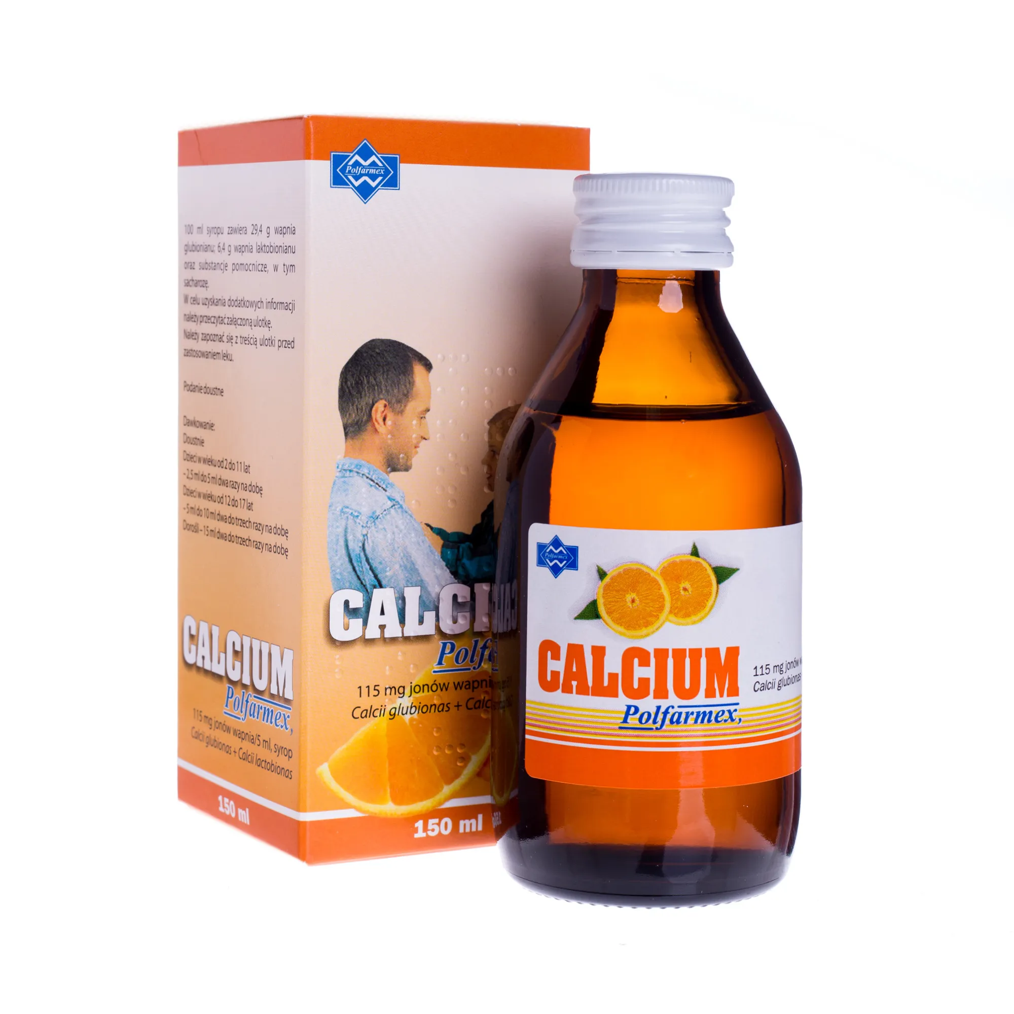 Calcium Polfarmex, smak pomarańczowy 150 ml 