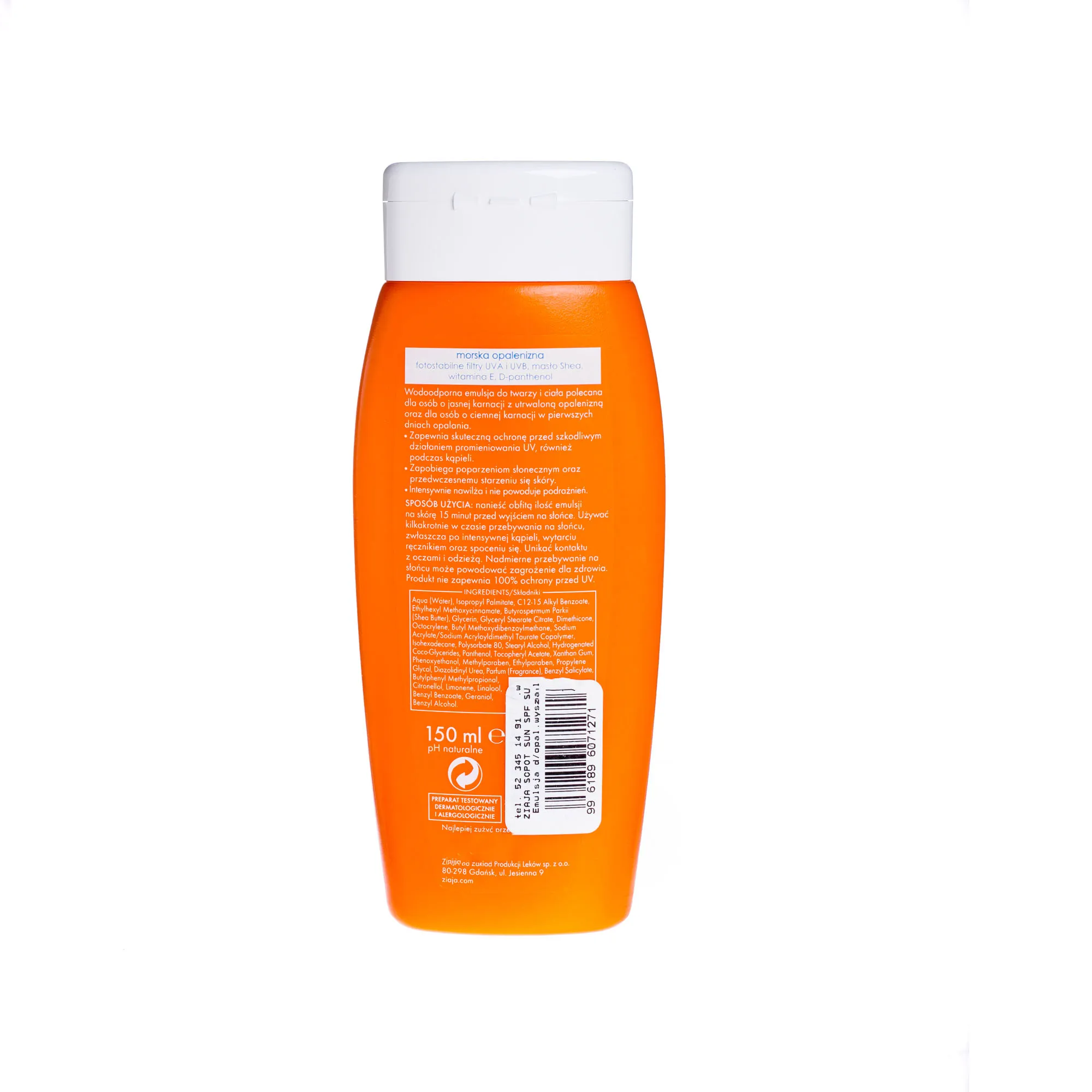 Ziaja Sopot Sun, wodoodporna emulsja do opalania , SPF 10, 150 ml 