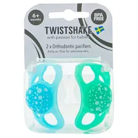 Twistshake smoczek uspokajający 6m+ pastelowy niebieski i zielony, 2 szt.