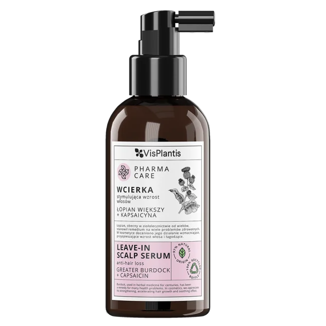 VisPlantis Pharma Care wcierka stymulująca wzrost włosów Łopian większy + kapsaicyna 150 ml