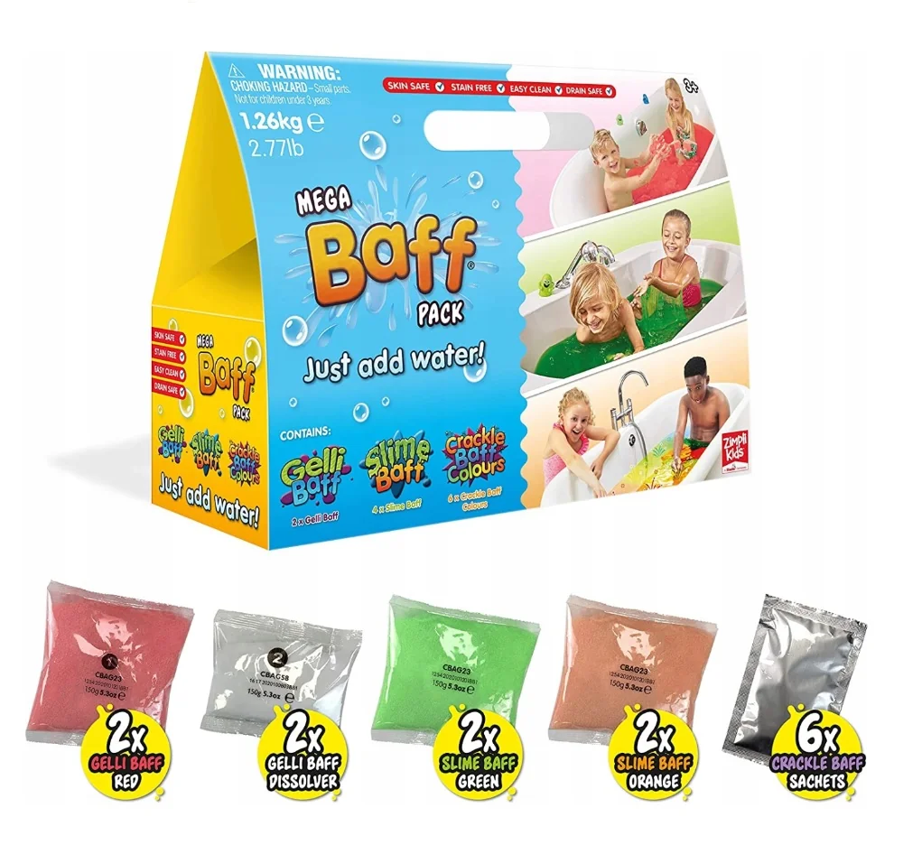Zimpli Kids Mega Baff Pack zestaw kształtów i proszków do kąpieli, 16 sztuk
