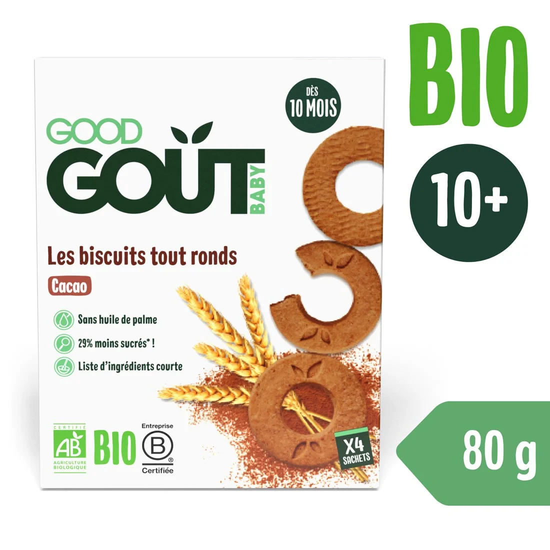 Good Gout BIO ciasteczka kakaowe, 80 g