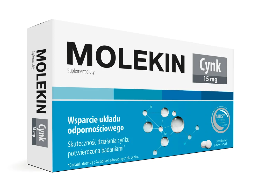 Molekin Cynk suplement diety, 30 tabletek powlekanych