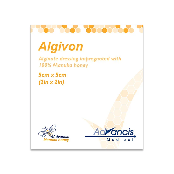 Algivon opatrunek alginianowy z miodem manuka, 5cmx5cm, 5 szt.