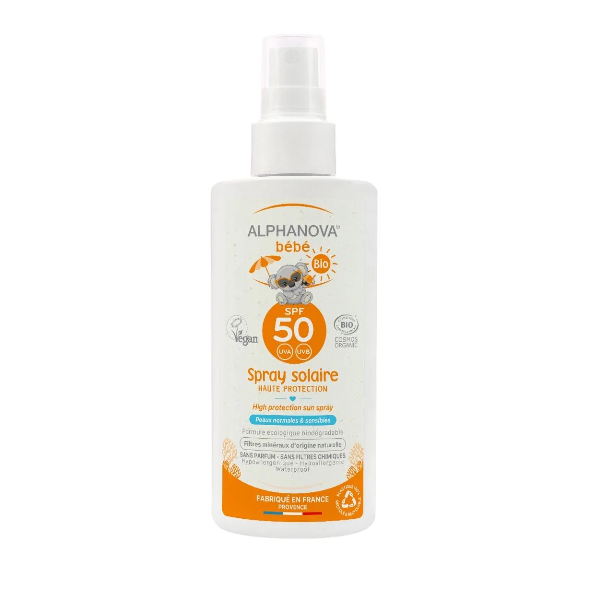 ALPHANOVA bébé spray przeciwsłoneczny z filtrem mineralnym SPF 50, 125 g