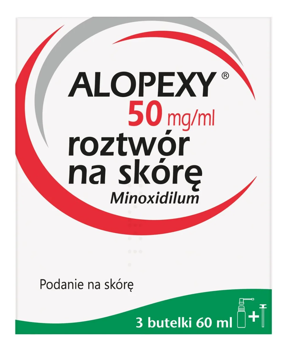 Alopexy 50 mg/ml, roztwór na skórę, 3 butelki po 60 ml