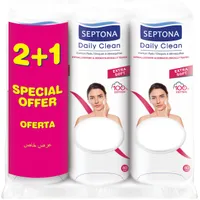 SEPTONA Daily Clean bardzo miękkie płatki kosmetyczne okrągłe w ofercie 2+1, 3 x 80 szt.
