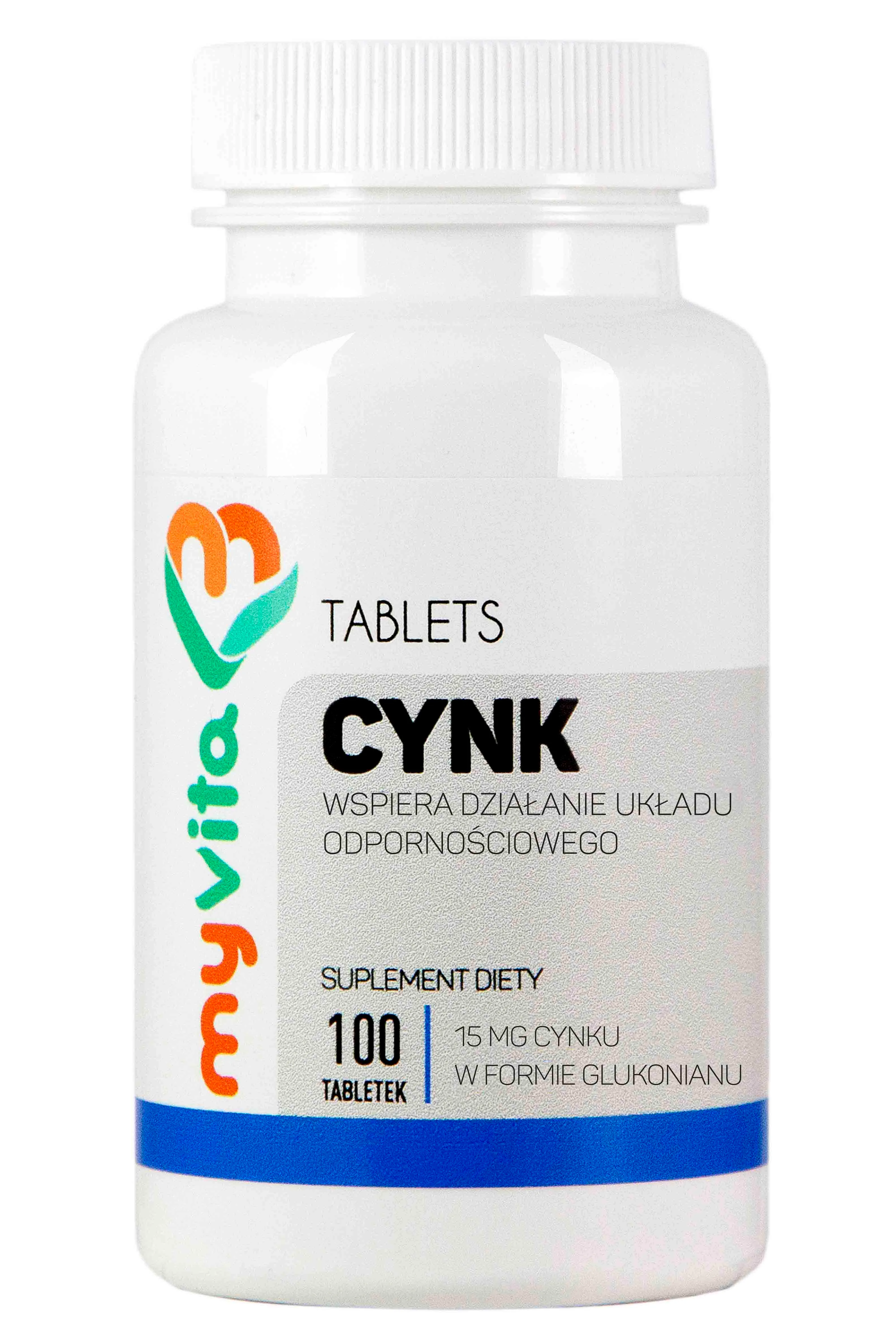 MyVita, Cynk 15mg, suplement diety, 100 tabletek