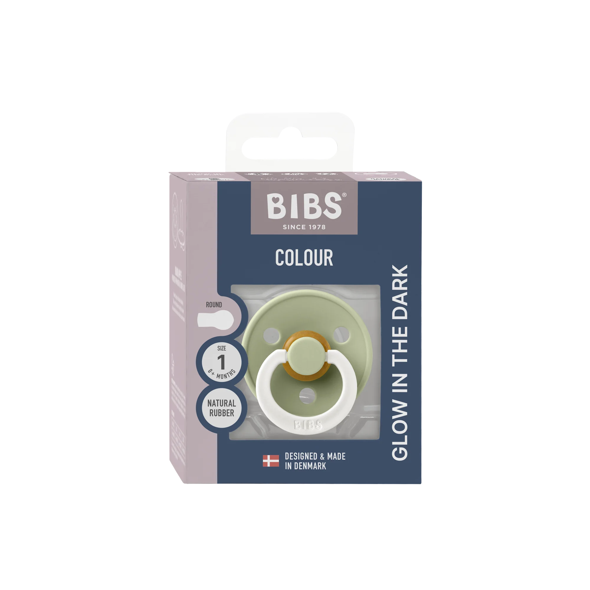 BIBS Pacifier Colour Sage Glow smoczek lateksowy, 1 szt.