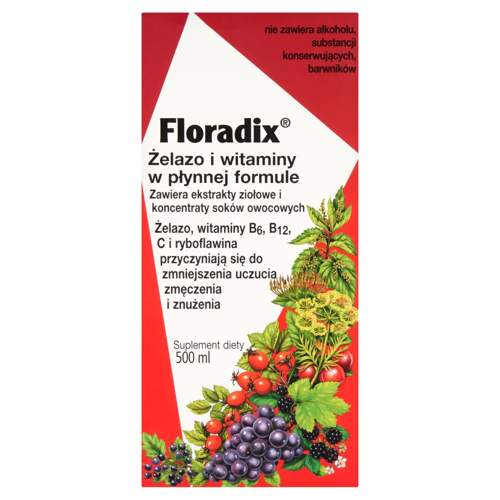 Floradix żelazo i witaminy w płynie, 500 ml