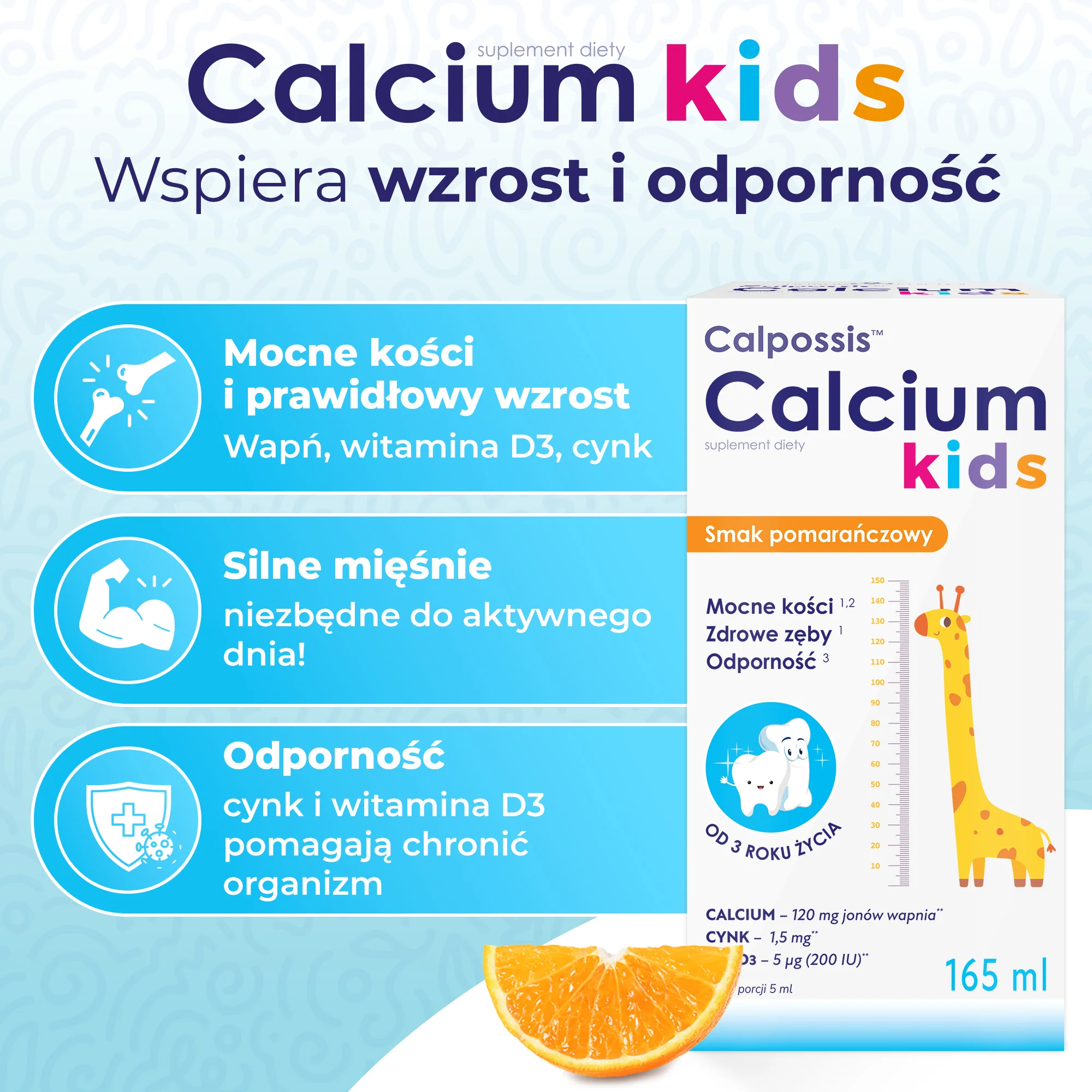 Domowa Apteczka Calpossis Calcium Kids płyn, 165 ml