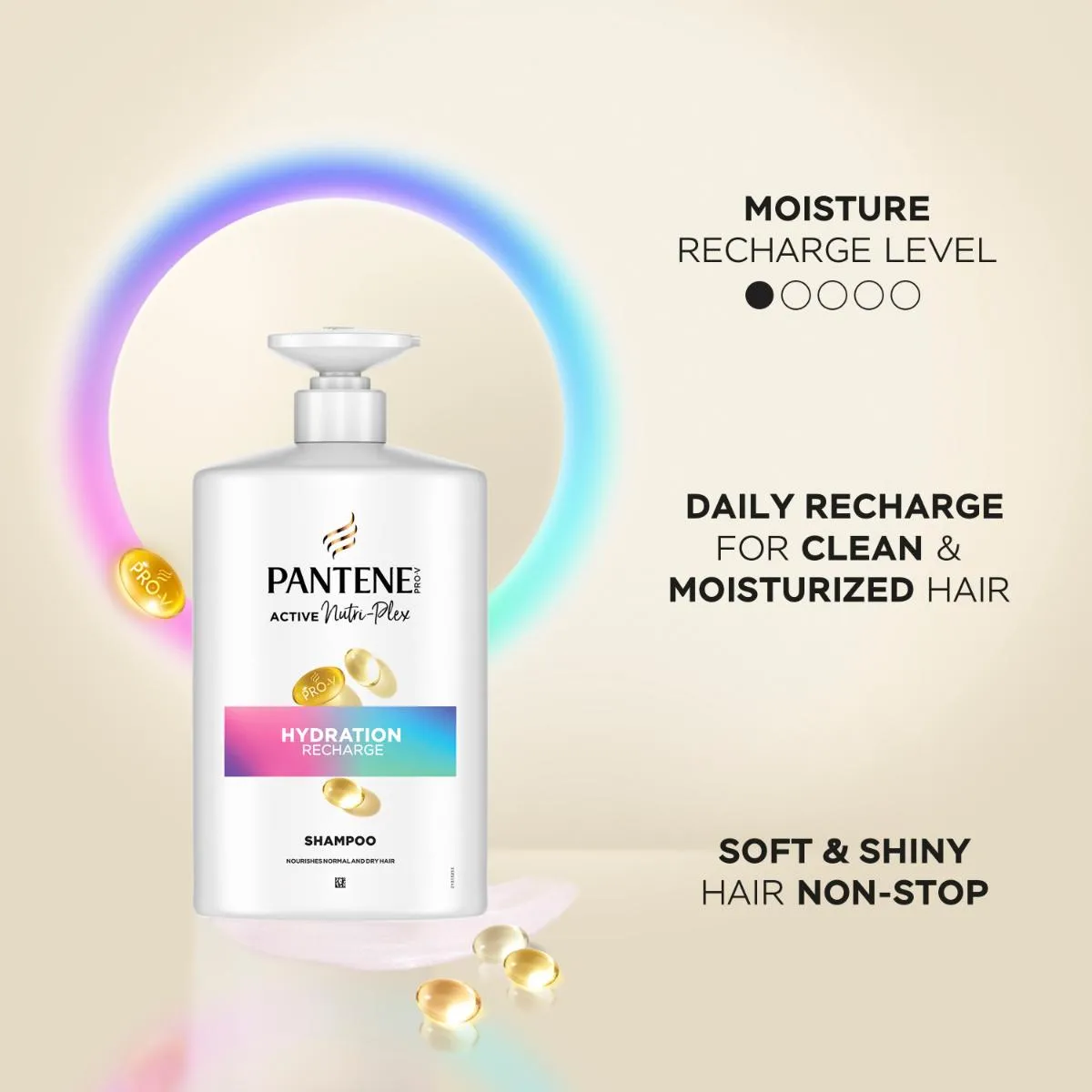 Pantene Pro-V Hydration Recharge szampon z pompką do włosów normalnych i suchych, 1000 ml