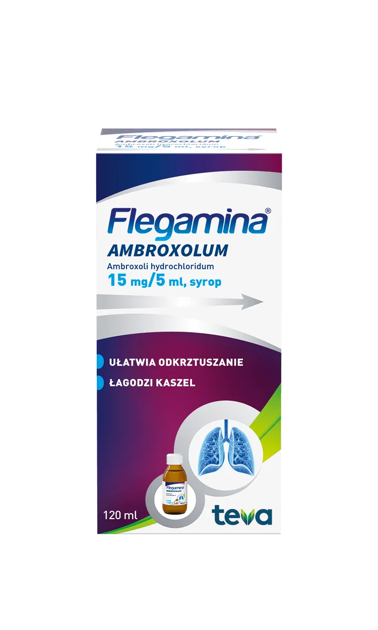 Flegamina ambroxolum, 0,015g/5ml,  syrop, 120 ml
