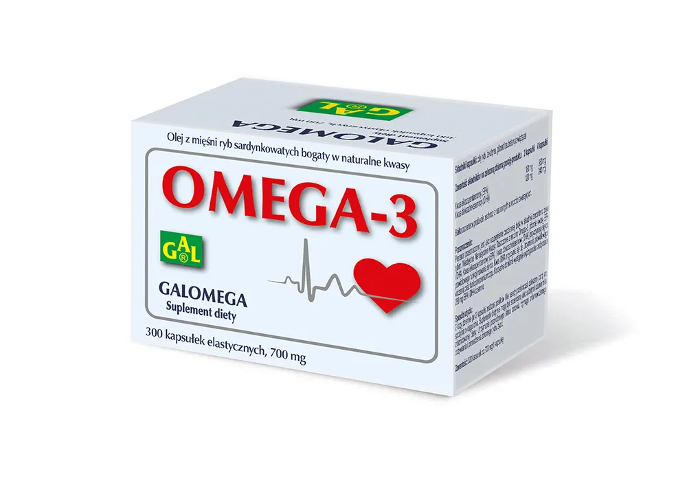 GAL, Galomega, olej z mięśni ryb sardynkowatych bogaty w naturalne kwasy  omega-3, suplement diety, 300 kapsułek elastycznych