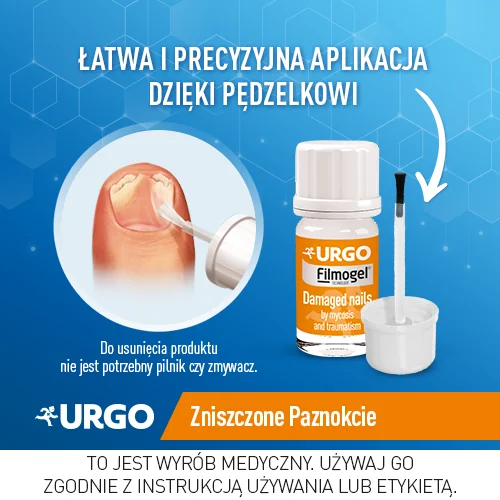 Urgo Filmogel Na Zniszczone Paznokcie Przez Grzybicę i Urazy płyn, 3,3 ml