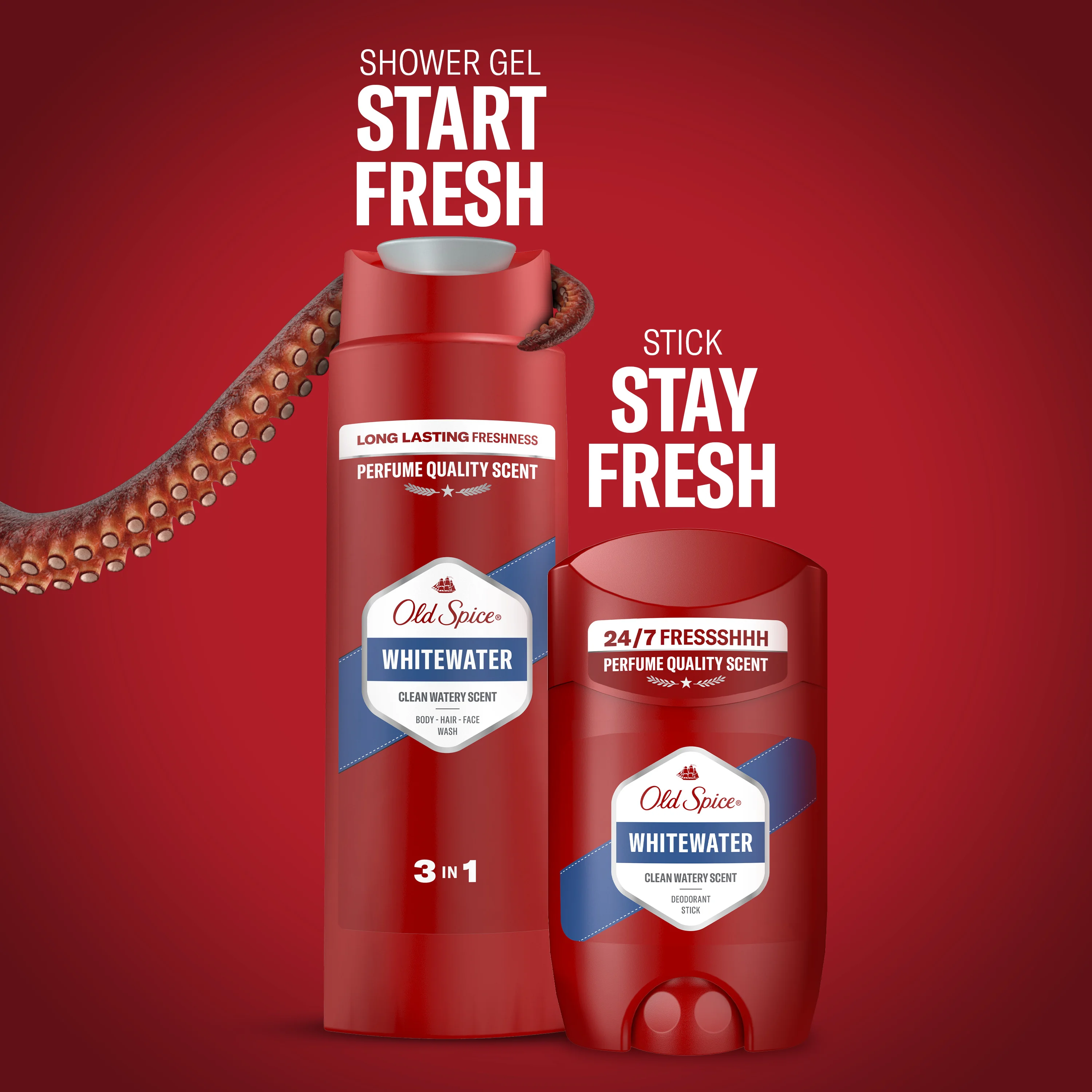 Old Spice Whitewater Sports Fan Zestaw dezodorant w sztyfcie, 50 ml + żel pod prysznic, 250 ml
