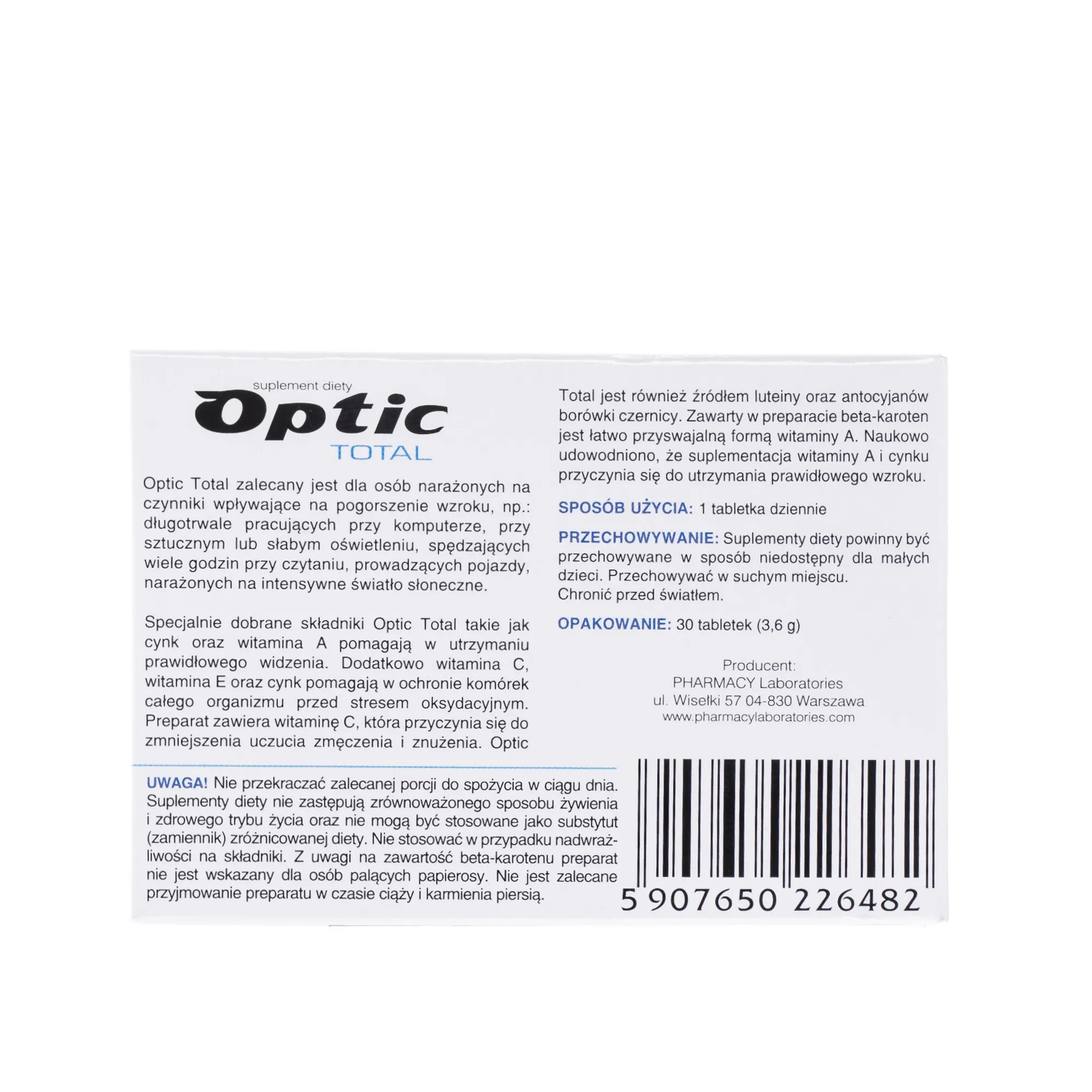 Optic Total, suplement diety, 30 tabletek 