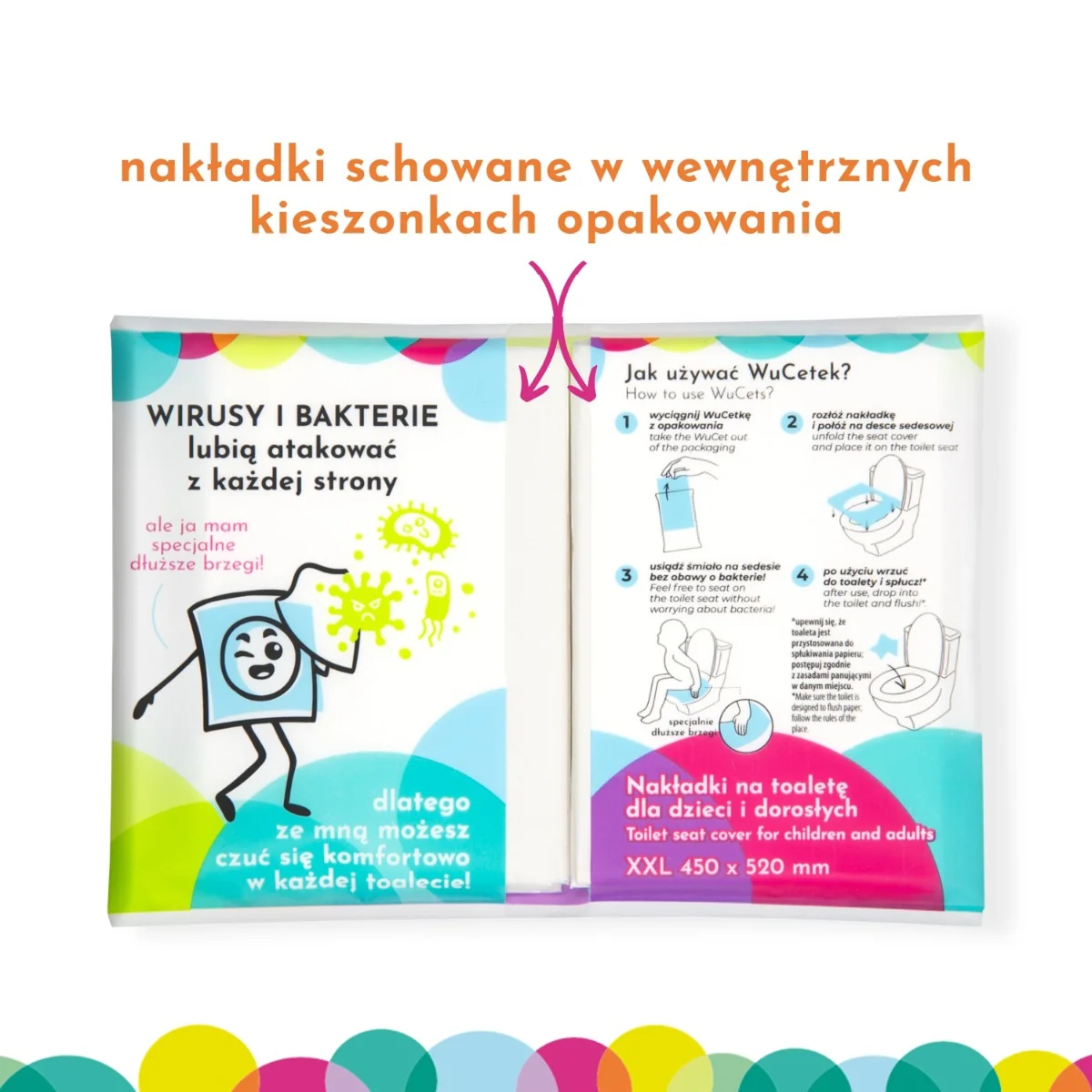 WuCetki jednorazowe papierowe nakładki na toaletę dla dzieci i dorosłych, 10 sztuk