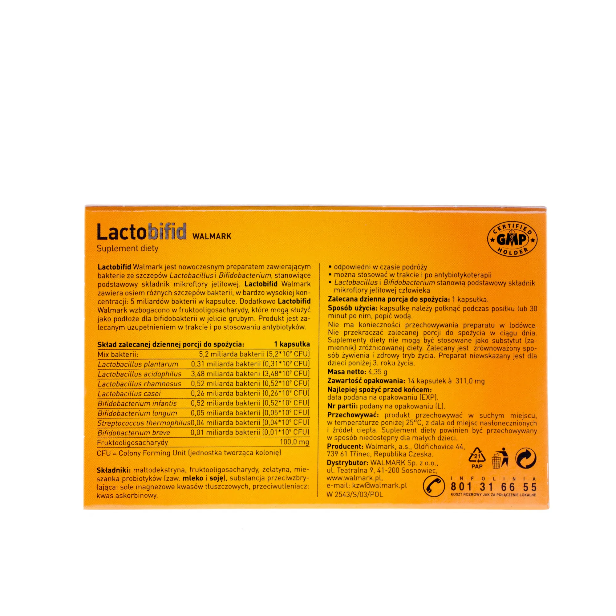Lactobifid, suplement diety, 14 kapsułek 