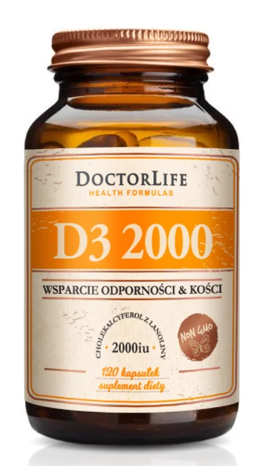 Doctor Life D3 2000 cholekalcyferol z lanoliny 2000 IU 120 kapsułek