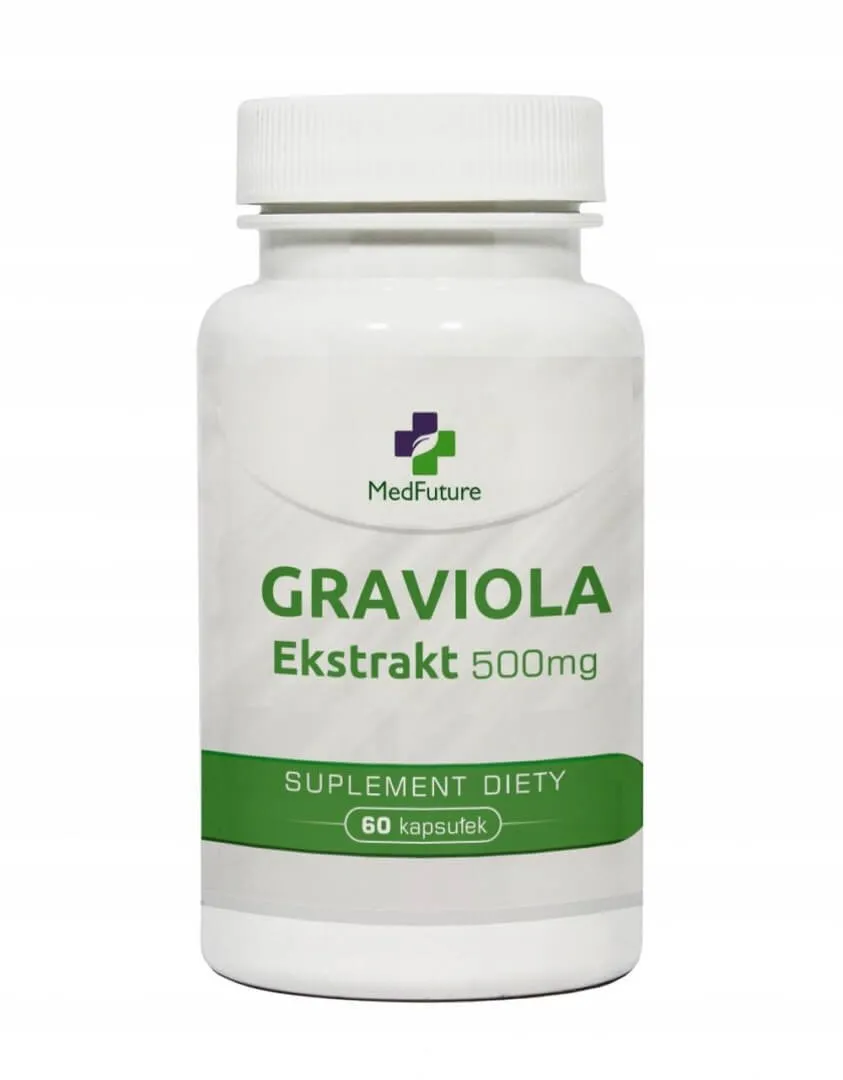 Graviola ekstrakt, 500 mg, suplement diety, 60 kapsułek