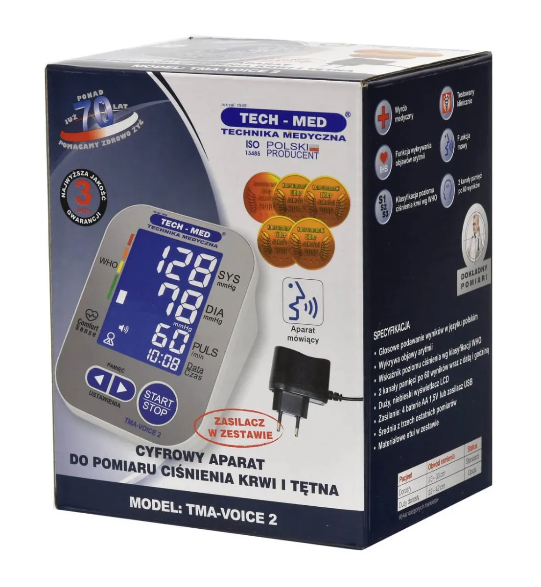 Tech-Med TMA-VOICE 2, ciśnieniomierz elektroniczny, 1 sztuka