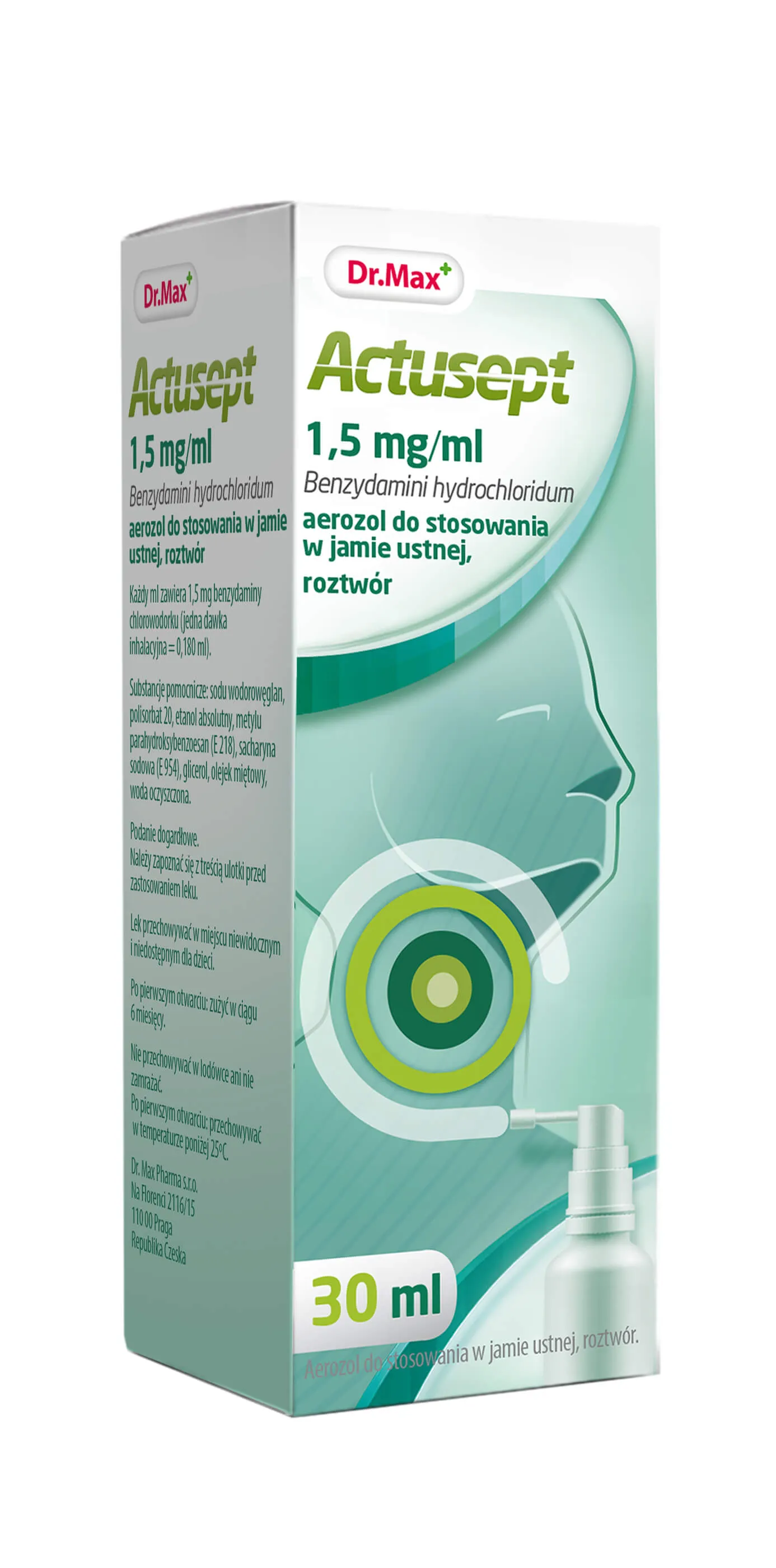 Actusept Dr.Max, 1,5 mg/ml, aerozol do stosowania w jamie ustnej, 30 ml
