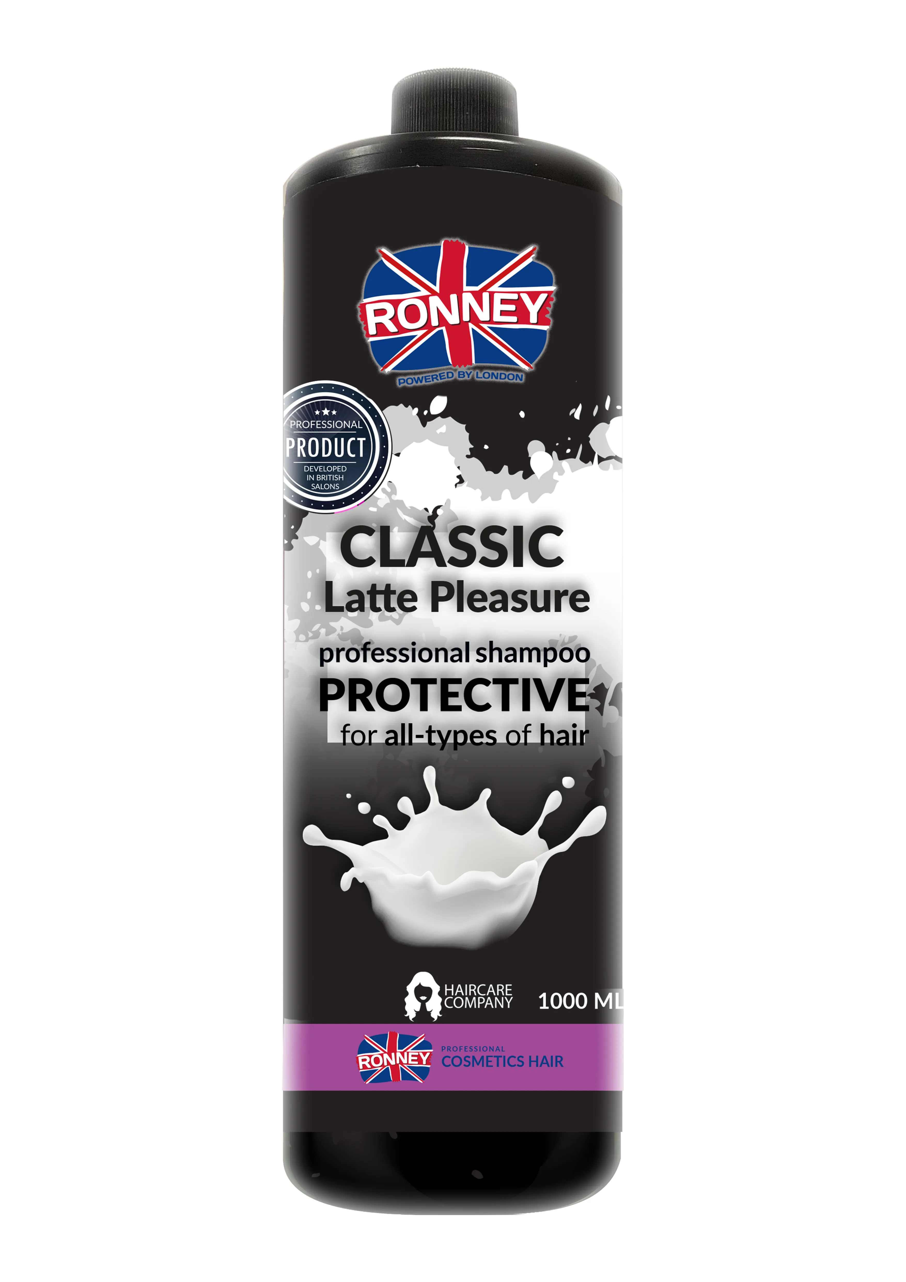 RONNEY Classic Latte Pleasure Protective Szampon do włosów do każdego rodzaju włosów, 1000 ml