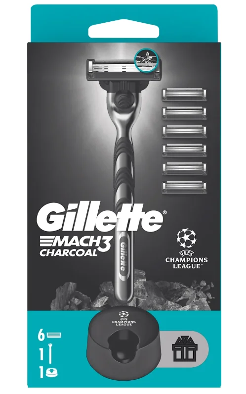 Gillette Mach3 Charcoal maszynka do golenia dla mężczyzn + 6 wkładów wymiennych