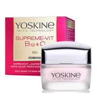 Yoskine Supreme-Vit B12 & C naprawczy krem silnie przeciwzmarszczkowy do twarzy na noc 60+, 50 ml