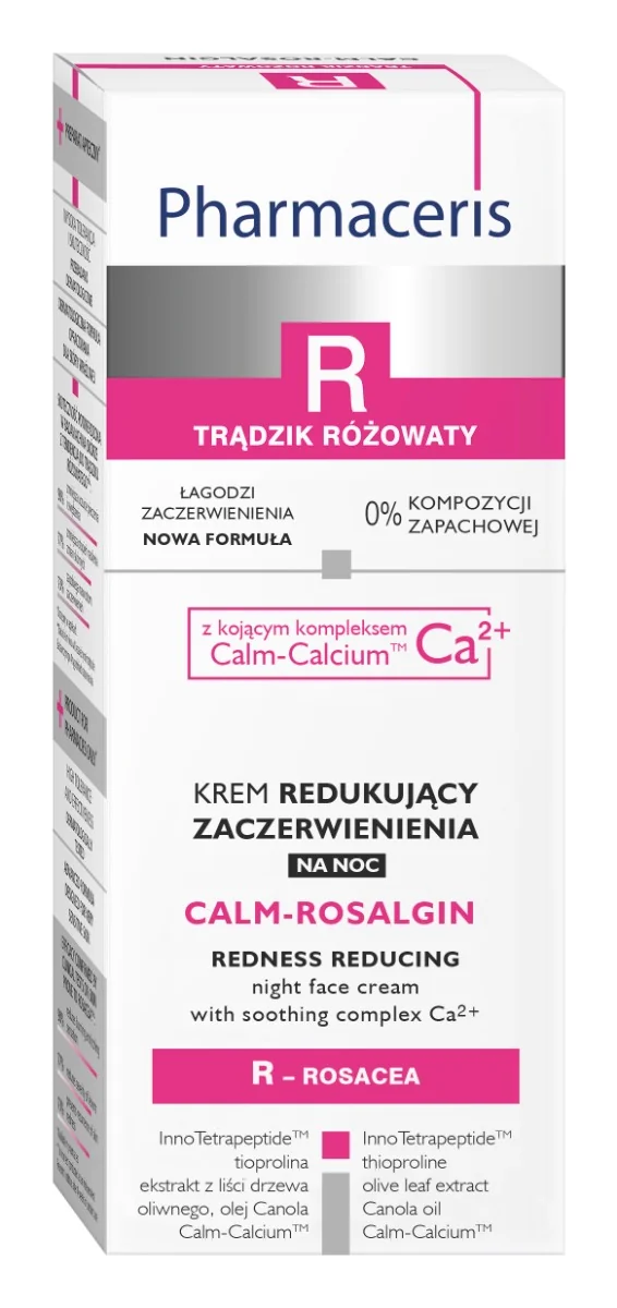 Pharmaceris R Calm-Rosalgin Krem redukujący zaczerwieniona na noc z kojącym kompleksem Ca2+ , 30 ml