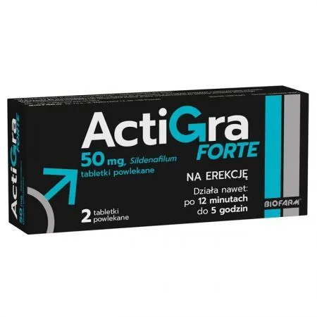 Actigra Forte, 0,05 g, 2 tabletki powlekane