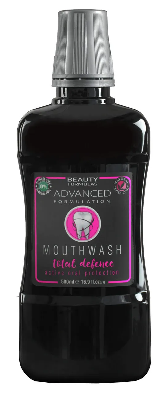 Beauty Formulas, płyn do płukania jamy ustnej, total defence, 500 ml
