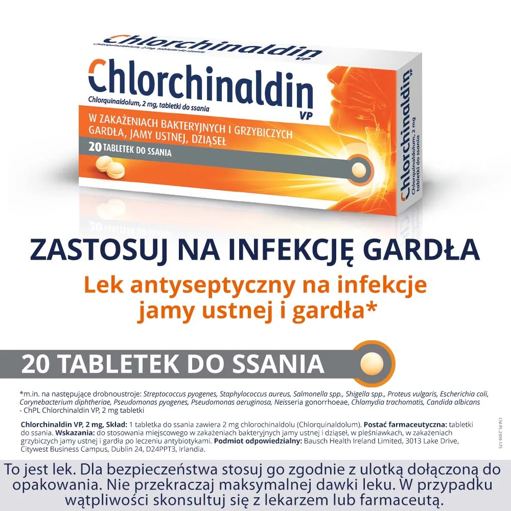 Chlorchinaldin VP 2 mg 20 tabletek do ssania