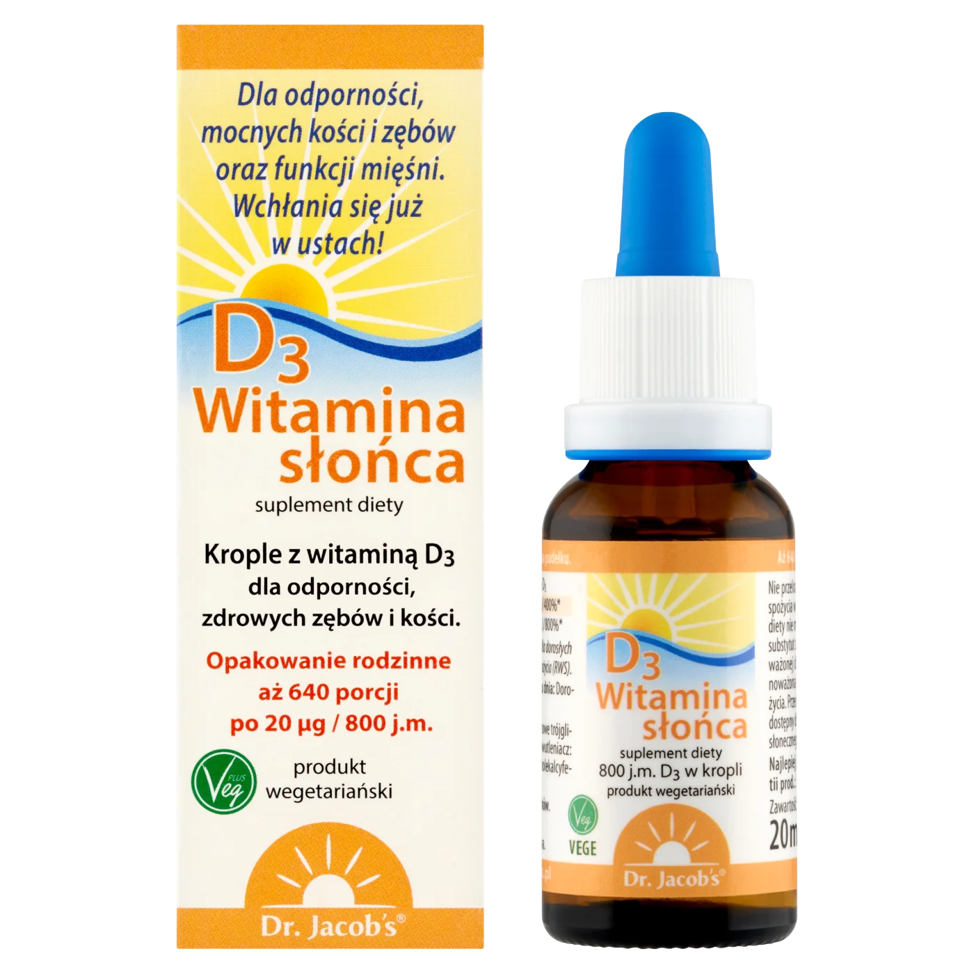 Dr. Jacob's Witamina Słońca D3 krople, 20 ml