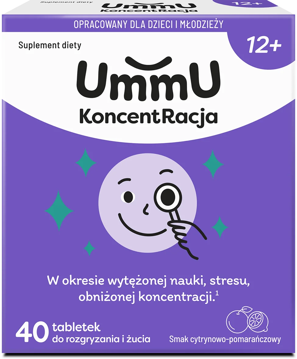 Ummu KoncentRacja 12+ 40 tabletek do rozgryzania