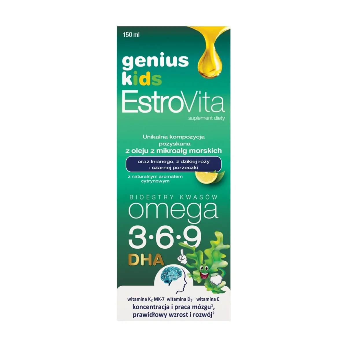 EstroVita Genius Kids Omega 3-6-9, 150 ml
