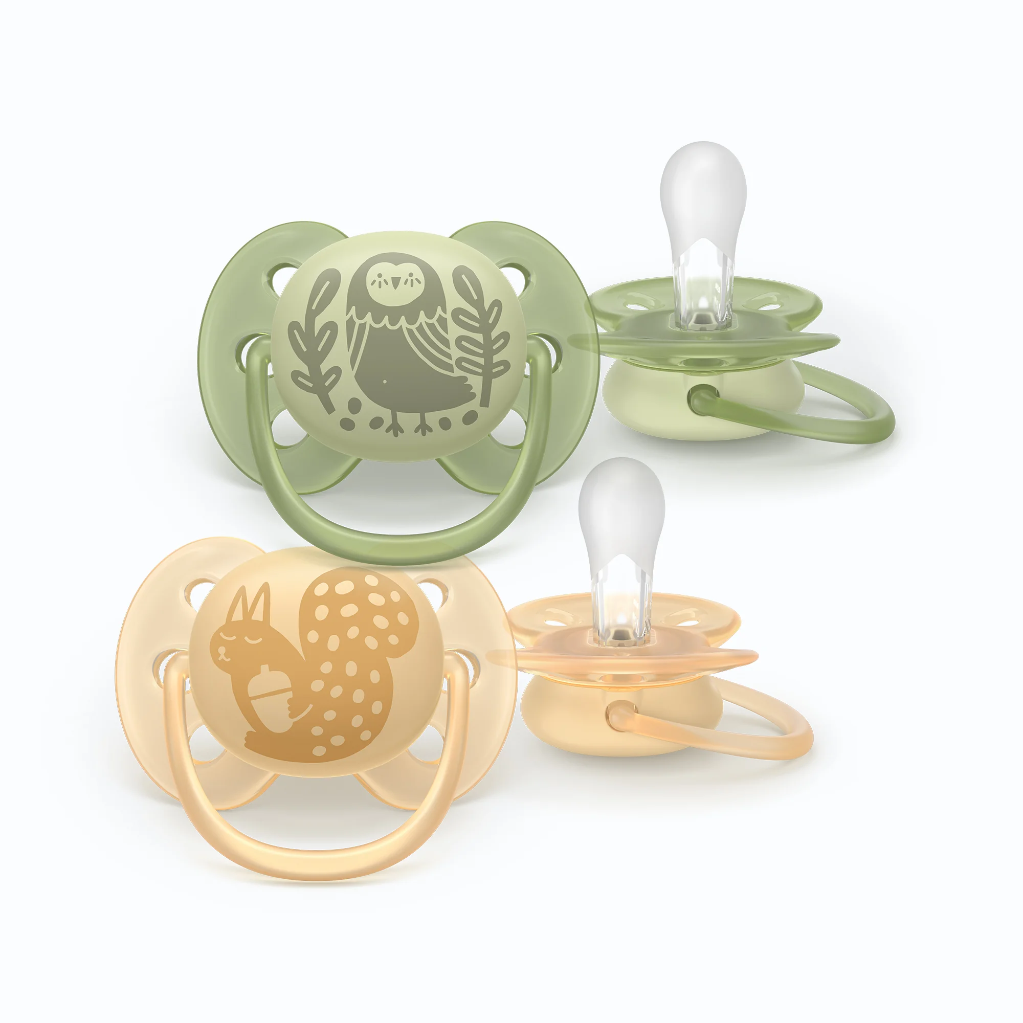 Philips Avent Ultra Soft Forest Friends ortodontyczny smoczek uspokajający 6-18 m, 2 sztuki