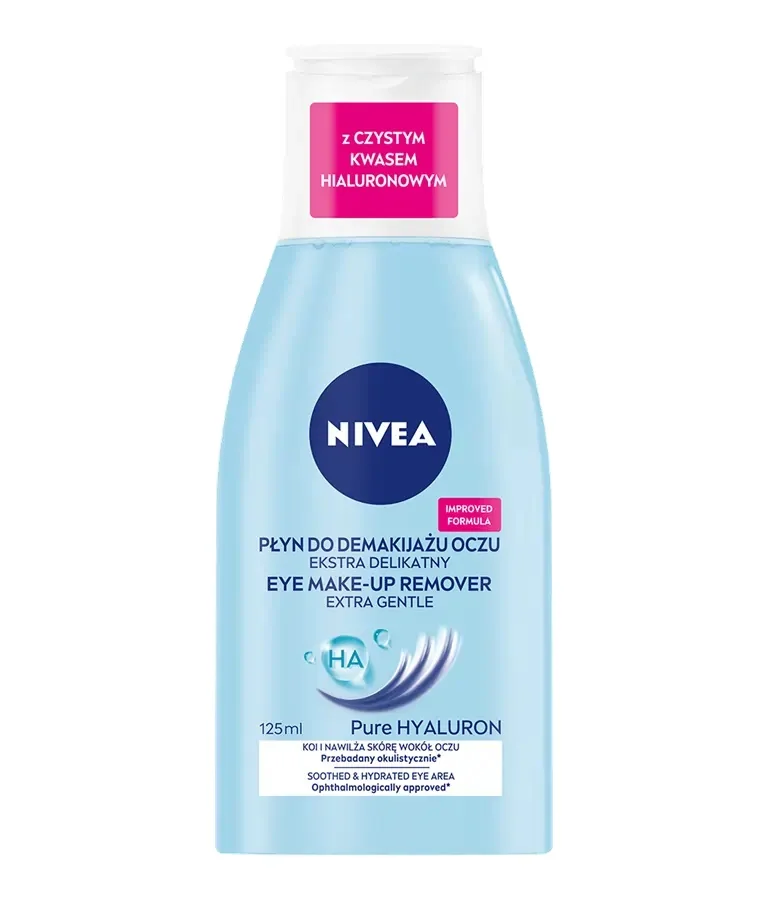 Nivea Pure Hyaluron ekstra delikatny płyn do demakijażu oczu, 125 ml