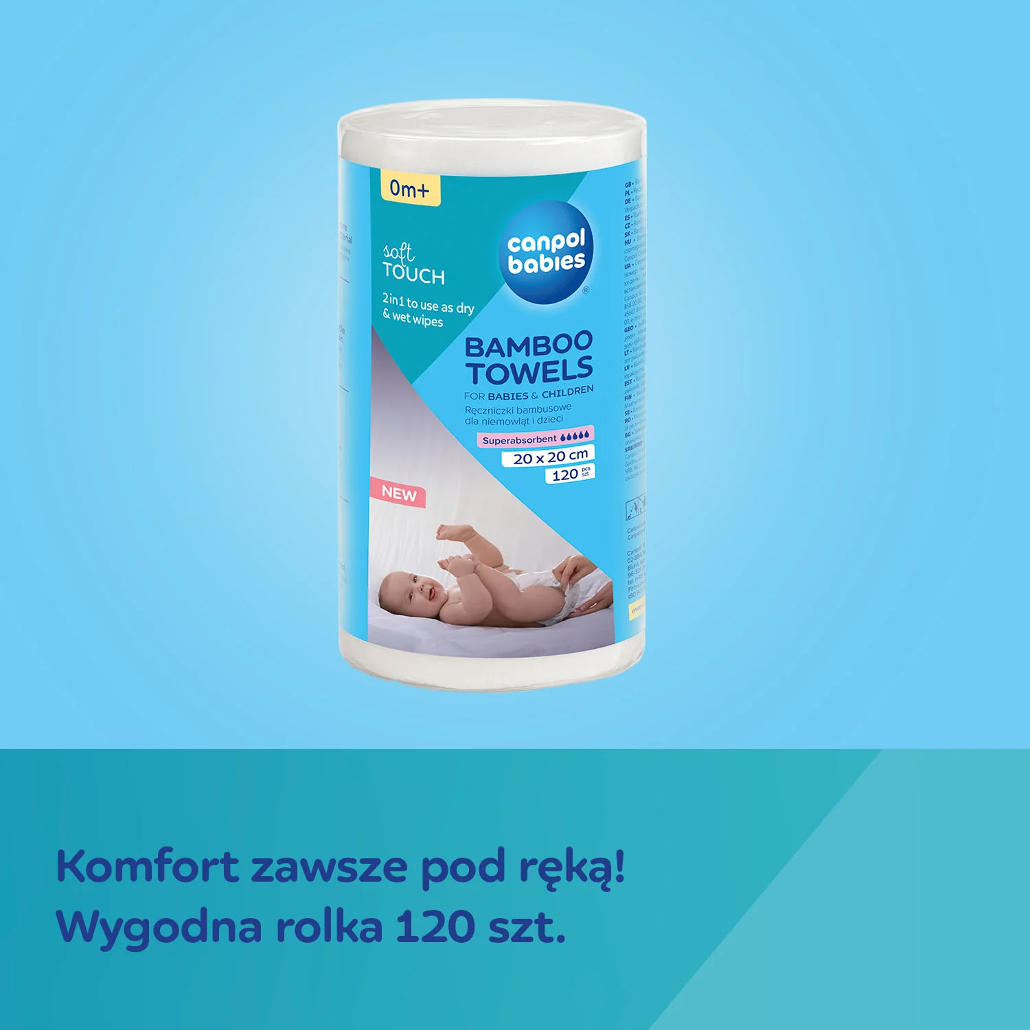 Canpol Babies ręczniczki bambusowe dla niemowląt, 120 sztuk