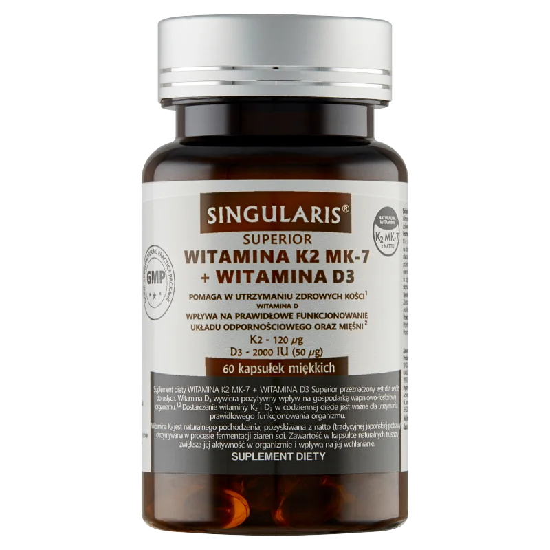 Singularis Superior Witamina K2 MK-7 + D3 2000 60 kapsułek