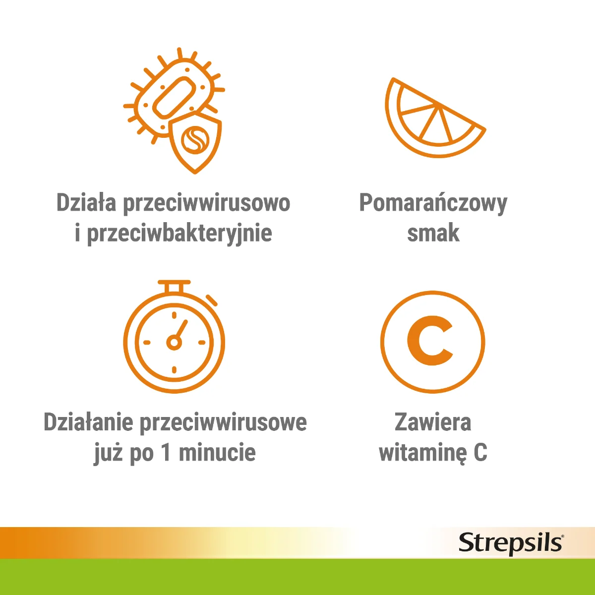 Strepsils pomarańczowy z witaminą C 24 pastylki twarde